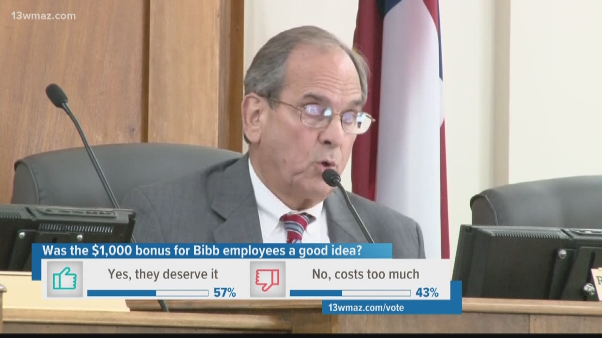 Could a one-time bonus for Bibb County employees affect the county's bond rating? A spokesman for Mayor Robert Reichert says the County is trying to figure out how to pull $2.3 million out of their reserves for the employee bonuses without hurting the county's credit.