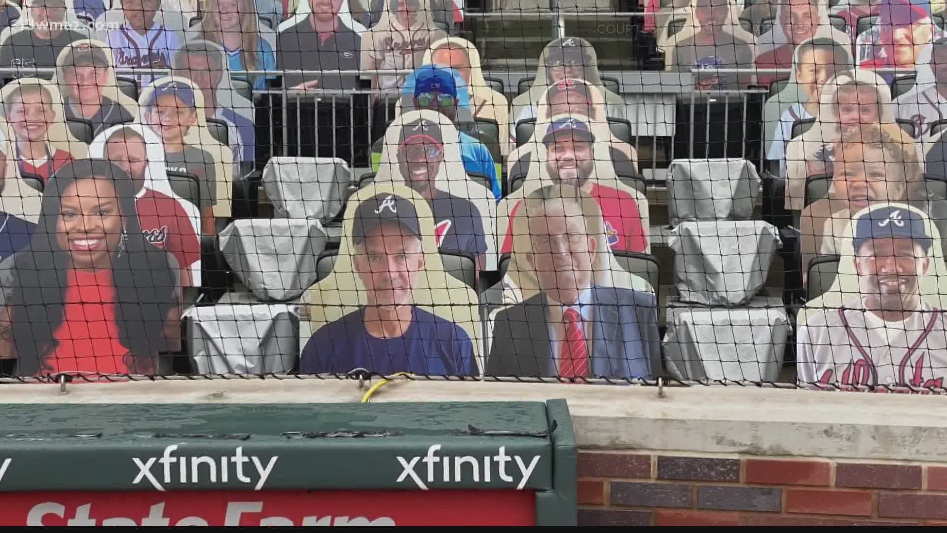 Cutouts of Jeff Batcher and Bobby Pope will sit behind home plate at Truist Park through September 24