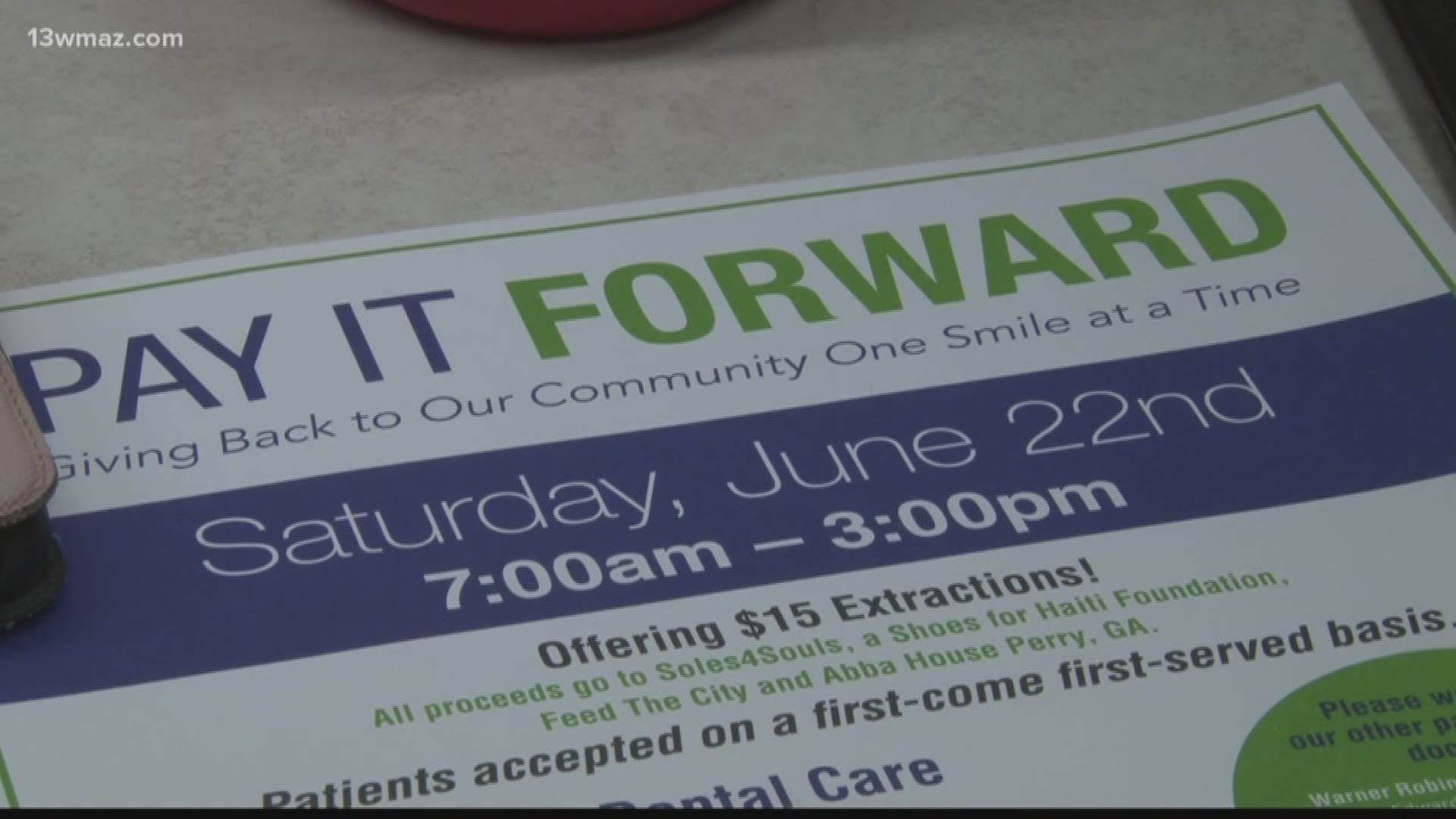 Byron Family Dental Care is hosting a 'Pay It Forward Day' this Saturday. The event will provide dental extractions to anyone who needs them for only $15.