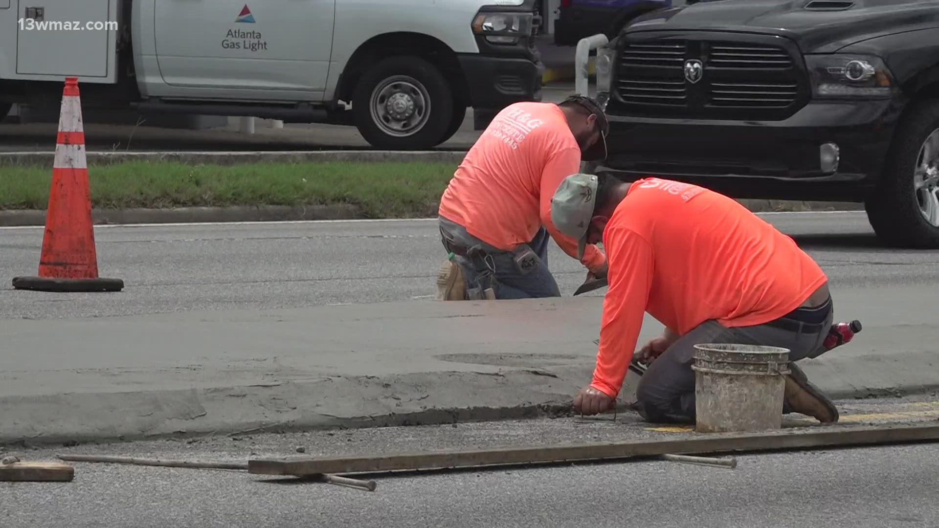 Bibb officials said they hope the construction is complete by Friday.