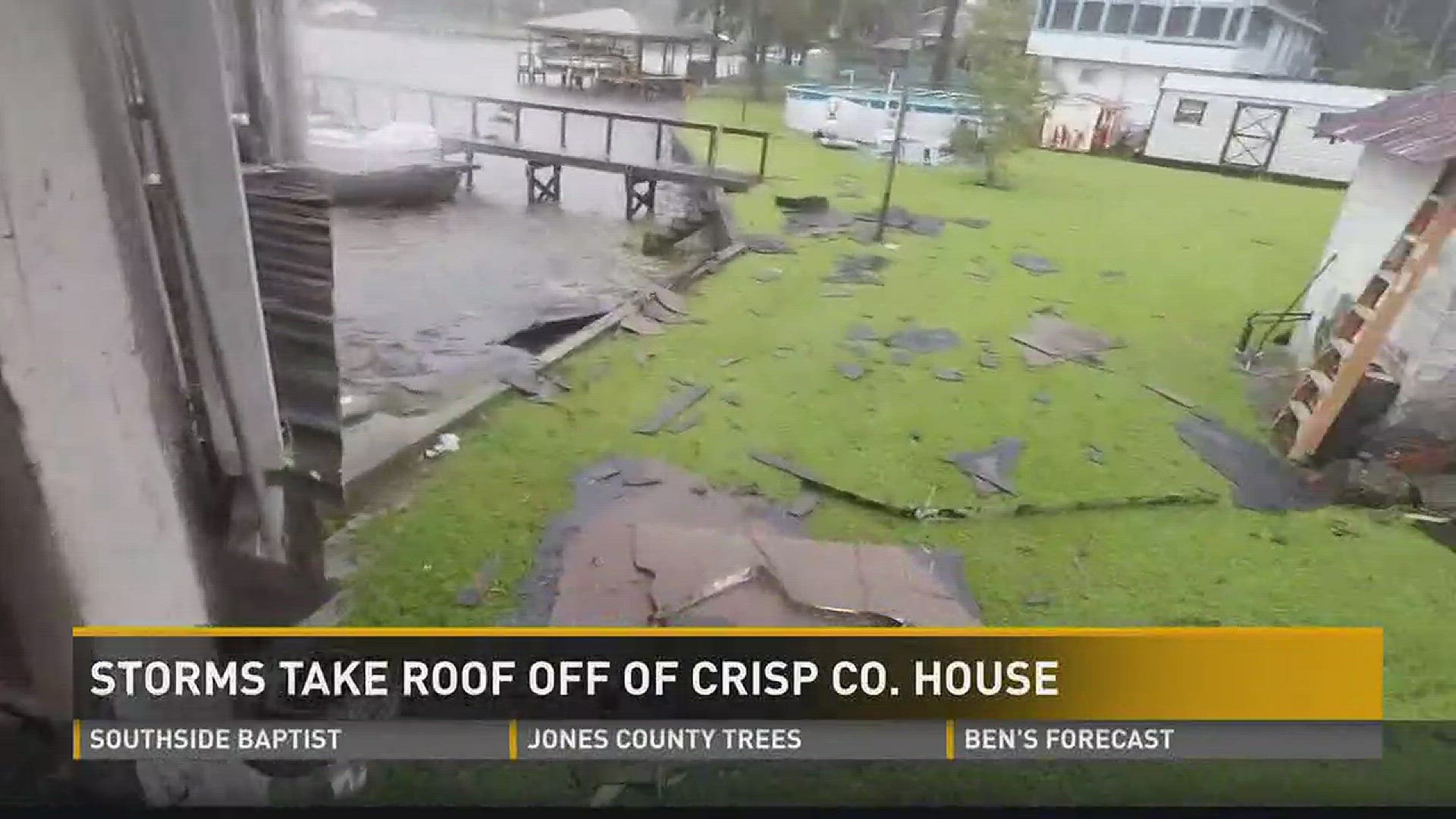 Storms take roof off of Crisp County house