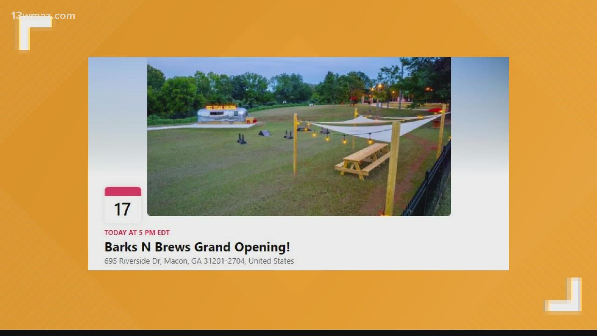 The off-leash dog park is located at Barks N Brews at 695 Riverside Drive