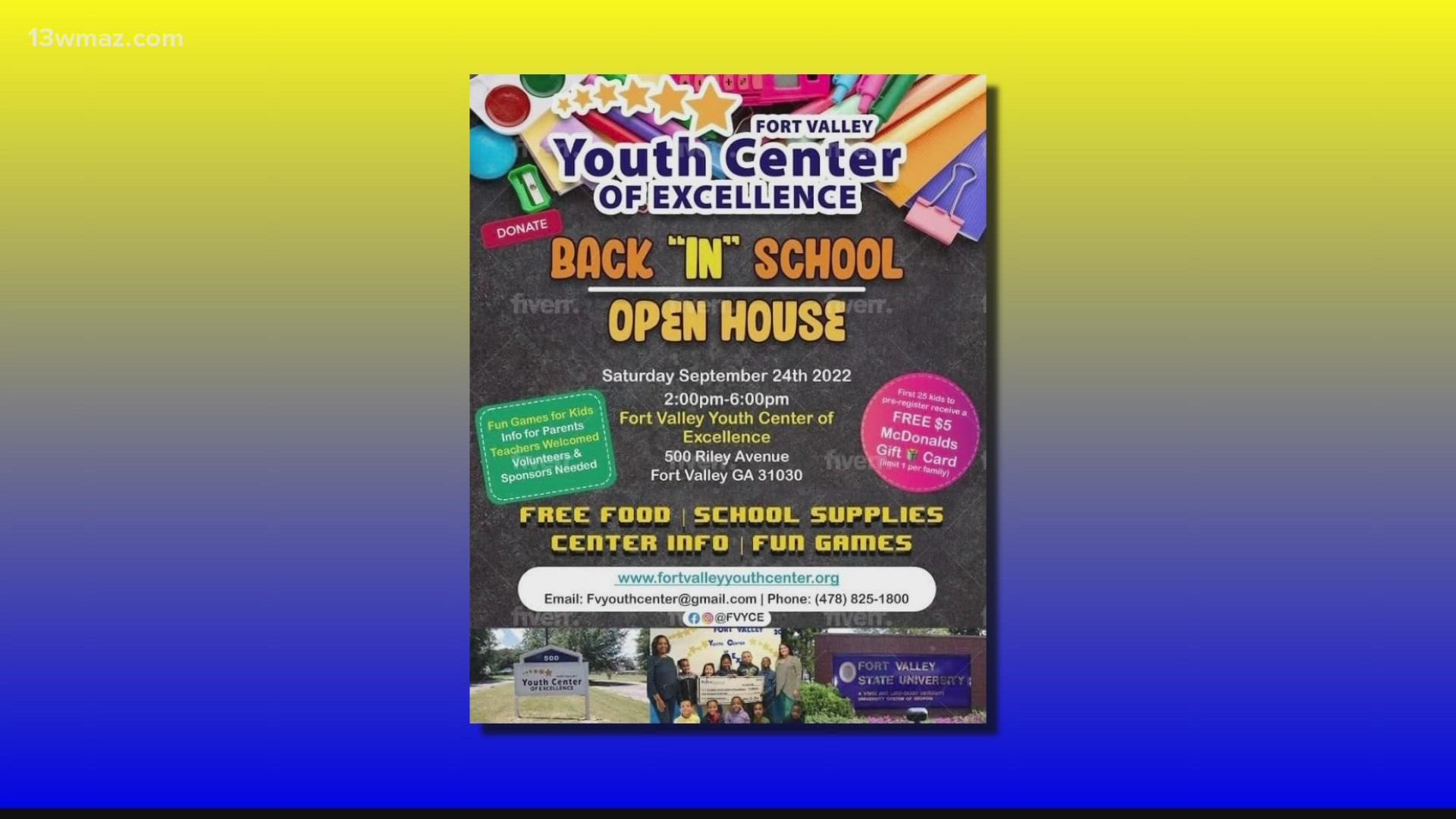 The Fort Valley Youth Center of Excellence will have their back "in" school open house this Saturday on Riley Avenue.