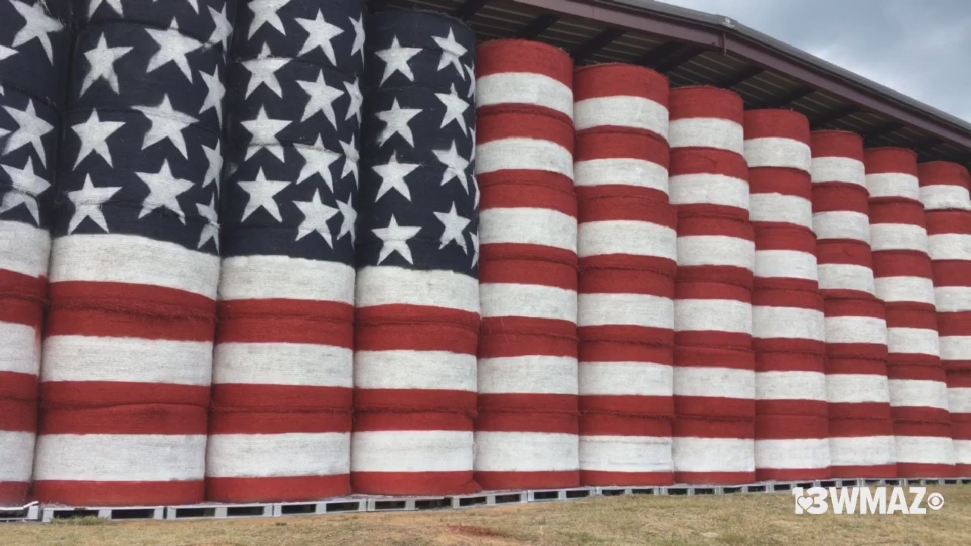 A group of Johnson County farmers came together to build a barn-sized American flag in Wrightsville