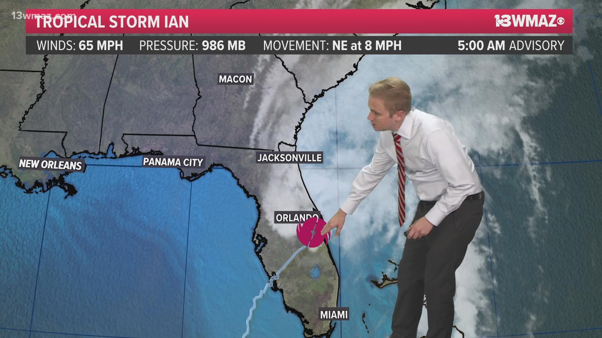 13WMAZ is tracking Ian as the hurricane has been weakened to a tropical storm as it heads back into the Atlantic Ocean.