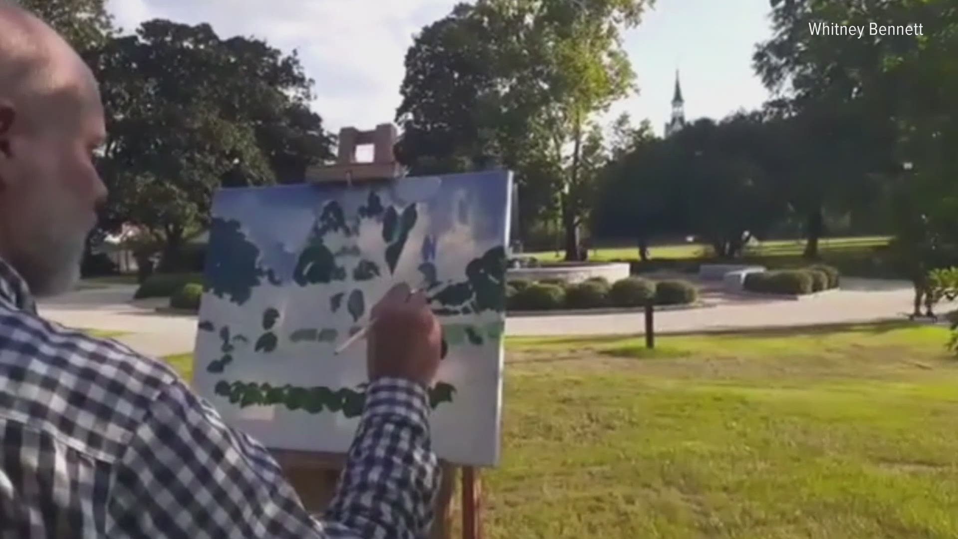 Whitney Bennett is taking his easel and talent all over Macon to shine a light on some of his hometown's greatest views