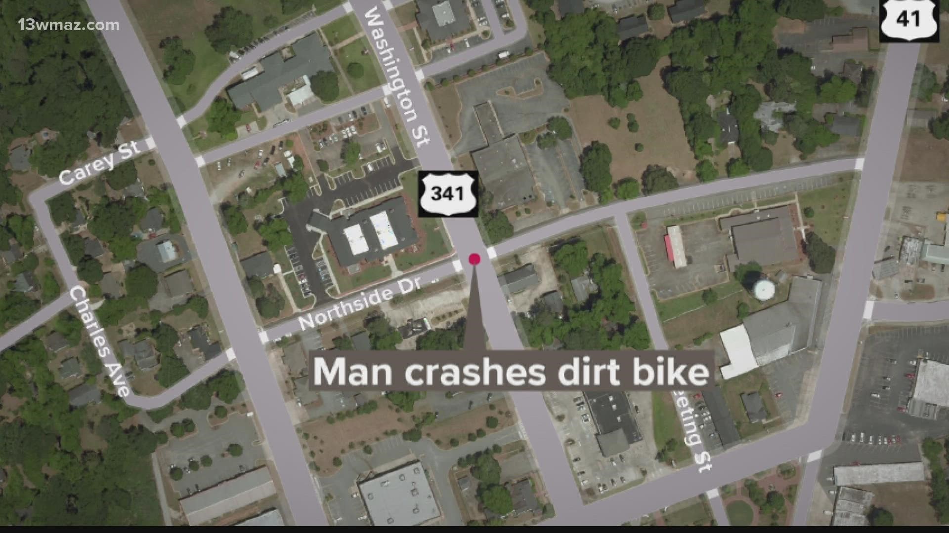 Captain Heath Dykes says the driver of the dirt bike ran into another vehicle and died as a result of the crash