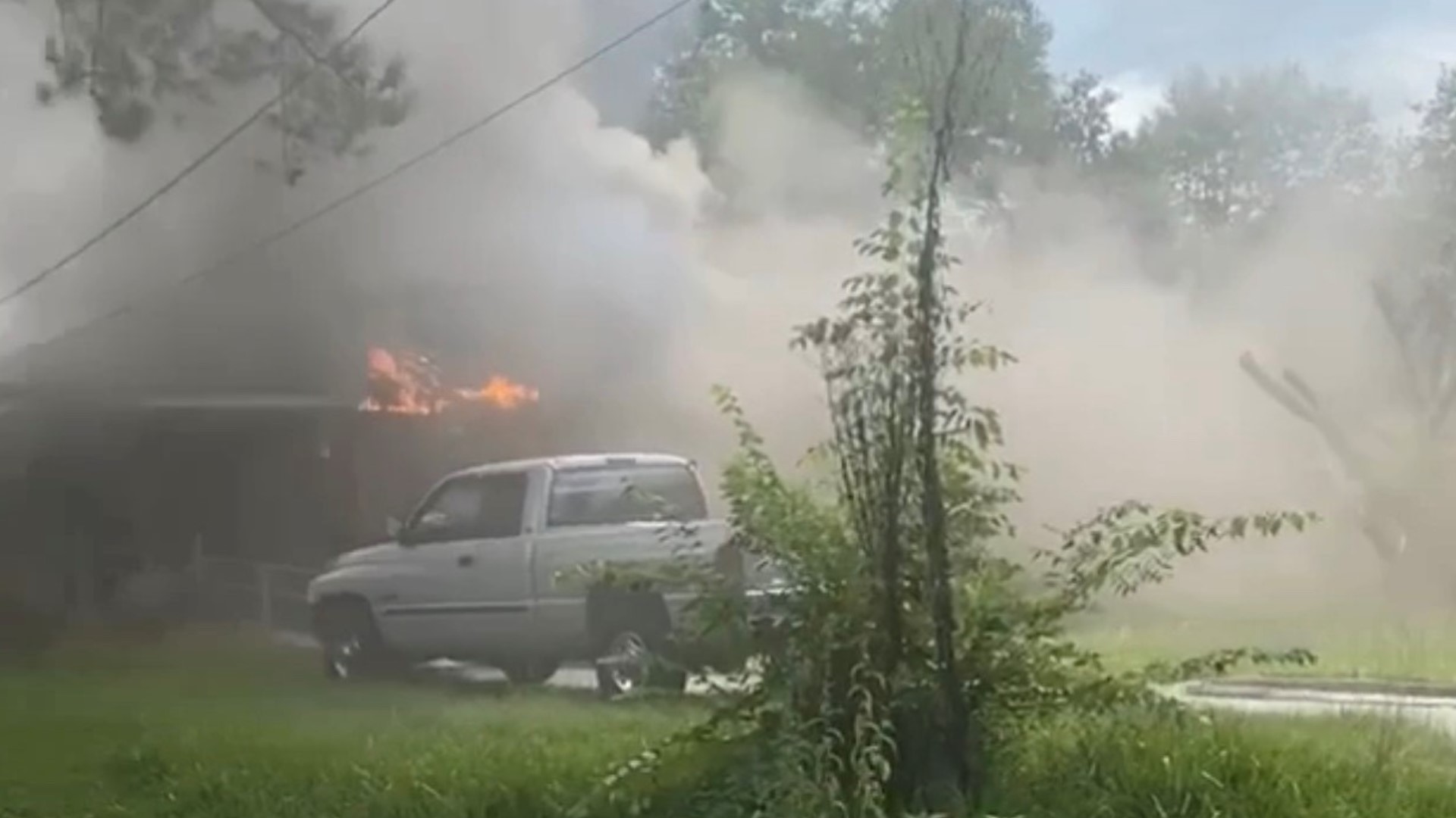 During the initial search, crews found a man in the house who appeared to be confined to a wheelchair. Coroner Leon Jones says the man was a double amputee.