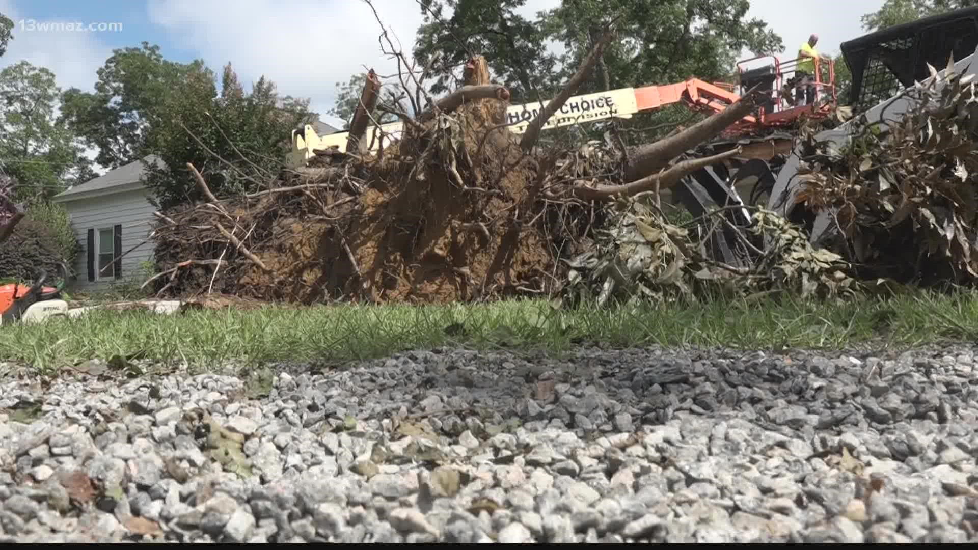 Storms from last Friday night left thousands of dollars in damage at a south Bibb County farm.