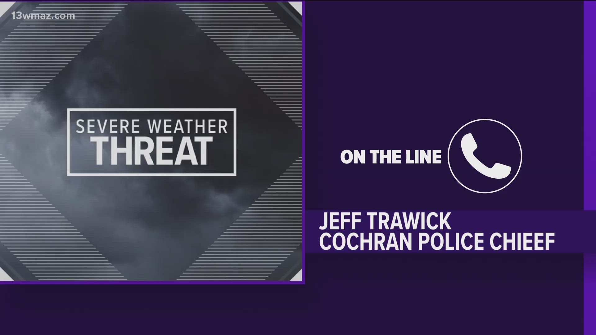 Cochran Police Chief Jeff Trawick warned people in the east and west areas of town to watch out for fallen trees, powerlines, strong winds and heavy rain