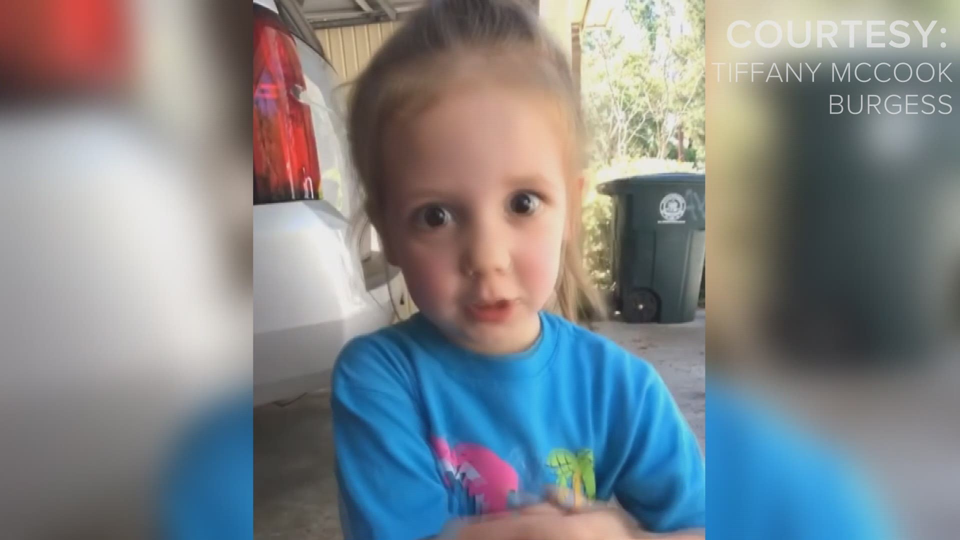 Tiffany McCook Burgess posted a video of her 4-year-old daughter, Emma Ray, on Facebook. She's reminding people to wash their hands with soap.