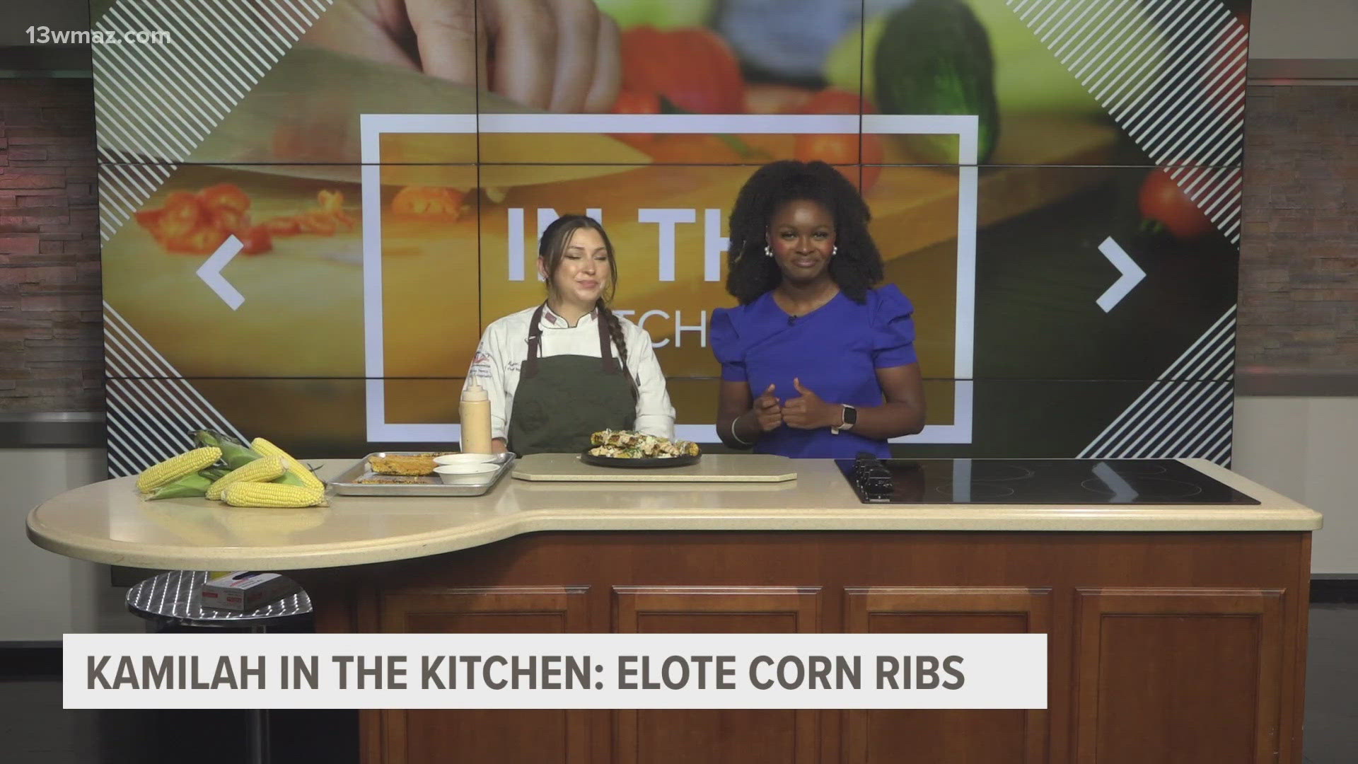 Helms Culinary Instructor and Chef Lynae Radke cooks up her recipe for elote corn ribs with a unique spice blend and a chipotle lime crema