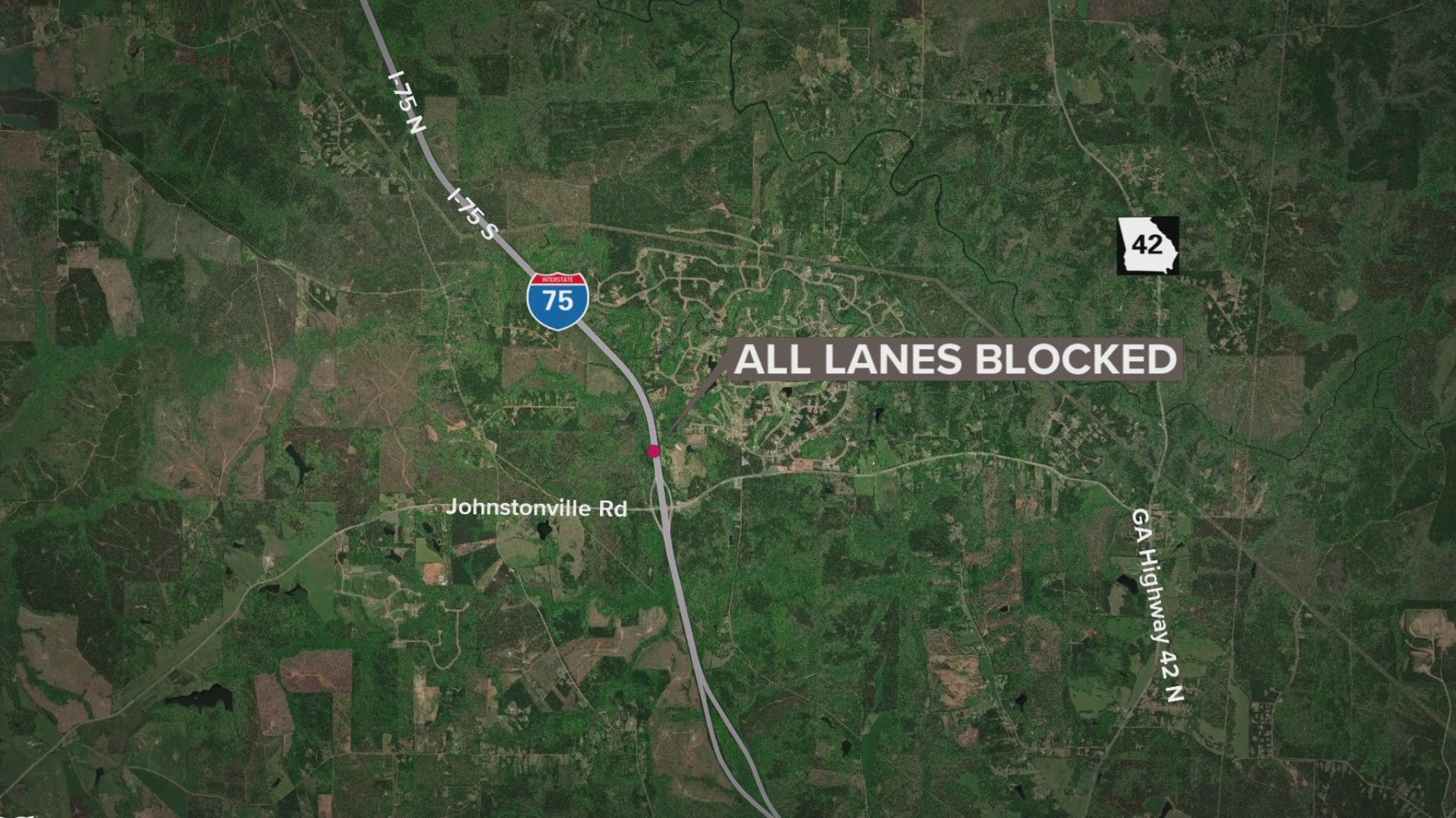 The Monroe County Sheriff's Office said the wreck is near mile marker 193. An overturned 18-wheeler is blocking lanes.