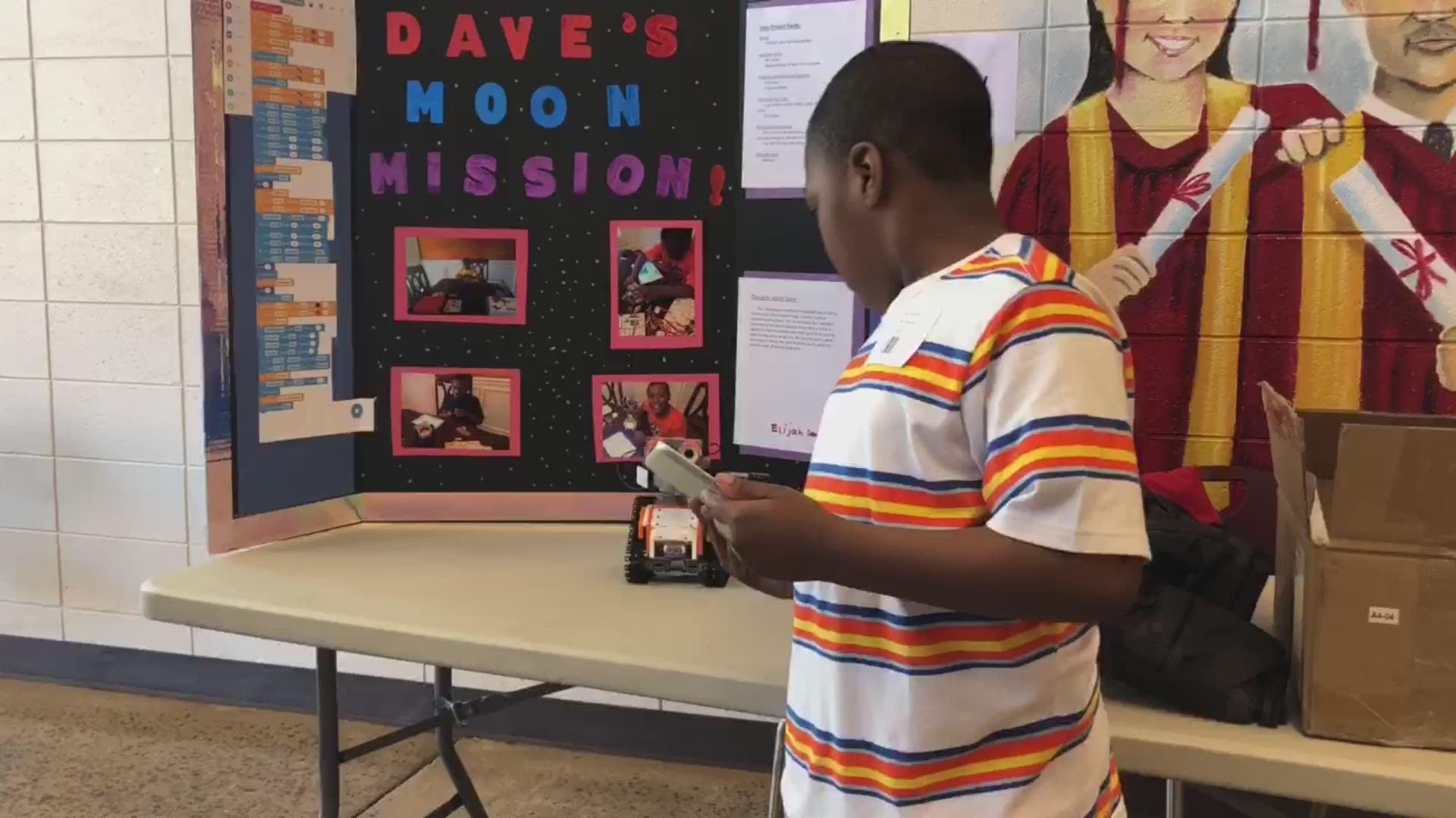 Students from grades three to 12 set up their projects throughout the halls of the high school to present to judges.