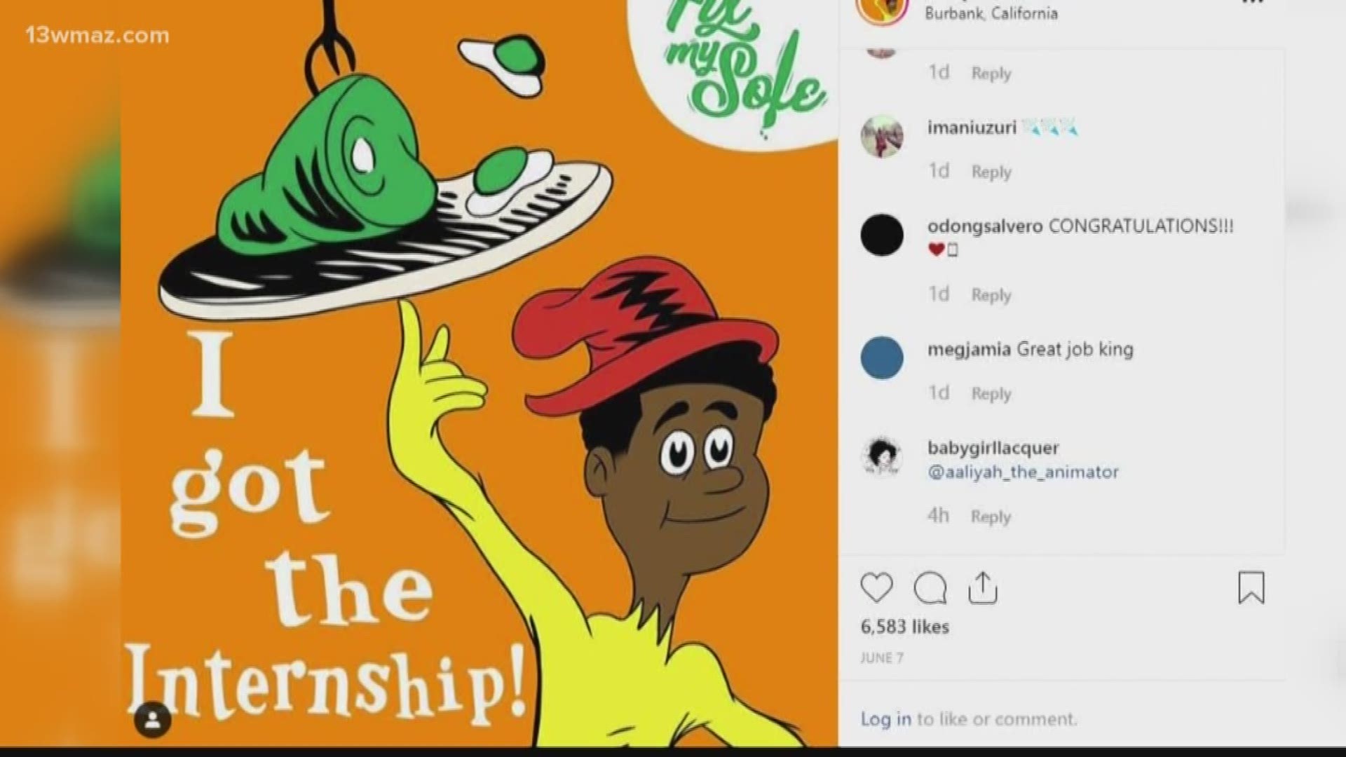 A Macon teen is chasing his dreams this summer in California. We first told you about Elijah Rutland and his shoe painting business 3 years ago. Now he's also doing digital illustrations and has an opportunity to work on a Netflix show premiering this fall.