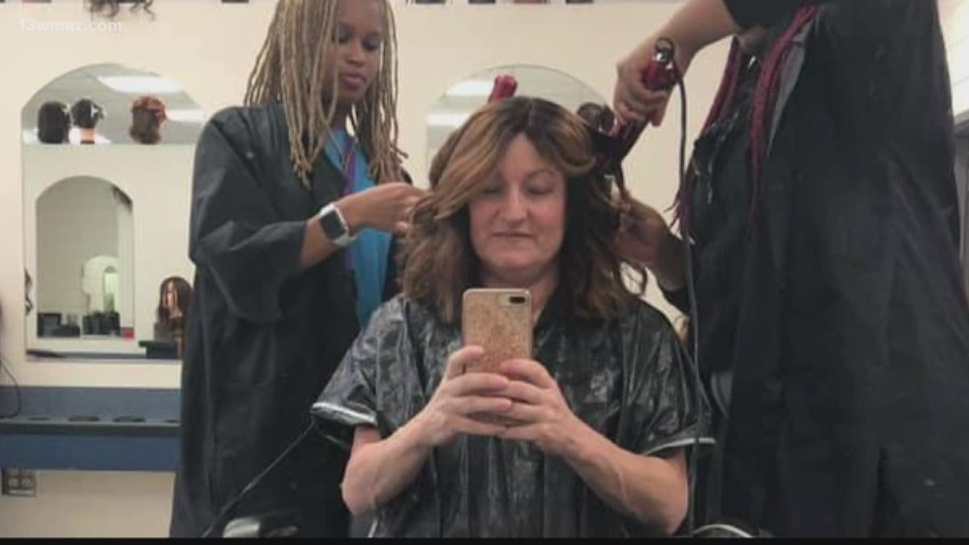 Doctors diagnosed Joanne Silvester with ovarian cancer in February, so students came together to make wigs for when her hair falls out during chemo.