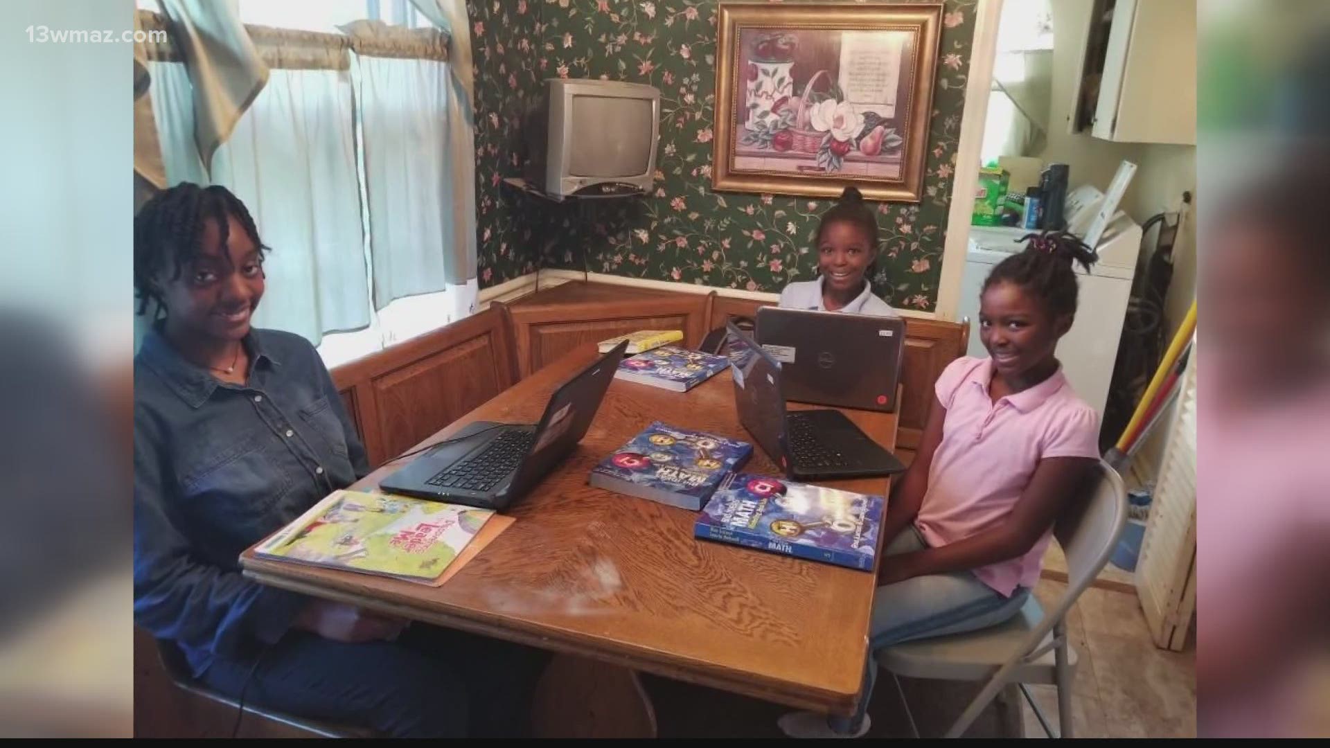 Angela Thomas is the mother of six kids, who are all doing online learning.