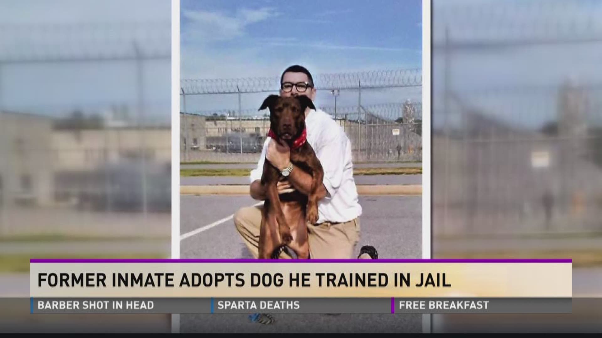 Former inmate adopts dog he trained in jail 