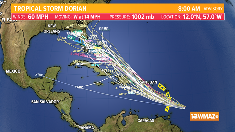 Tropical Storm Dorian Spaghetti Models Forecast Analysis And More