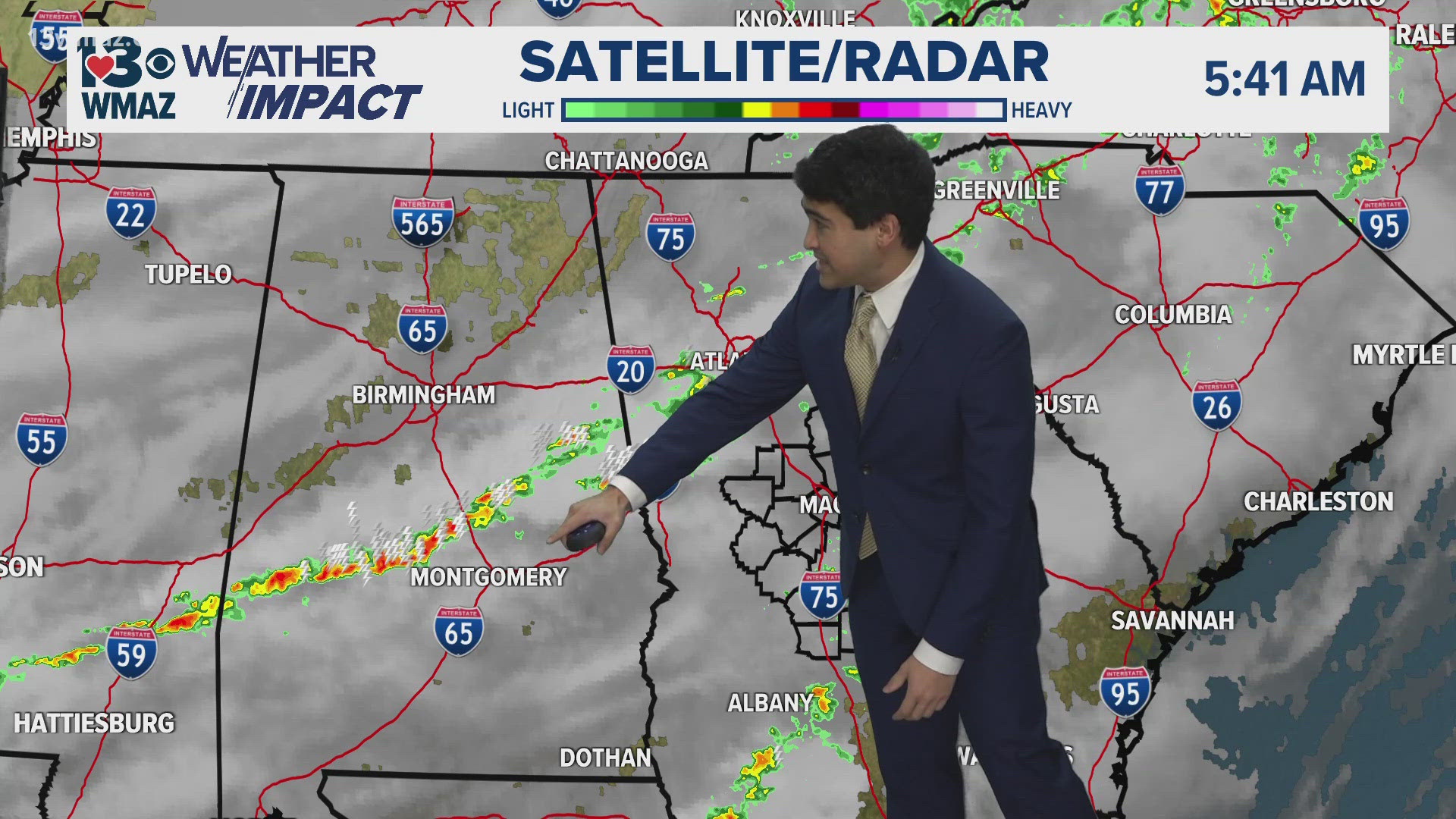 A front will bring rain and possible gusty storms in the morning, before clearing out in the afternoon.