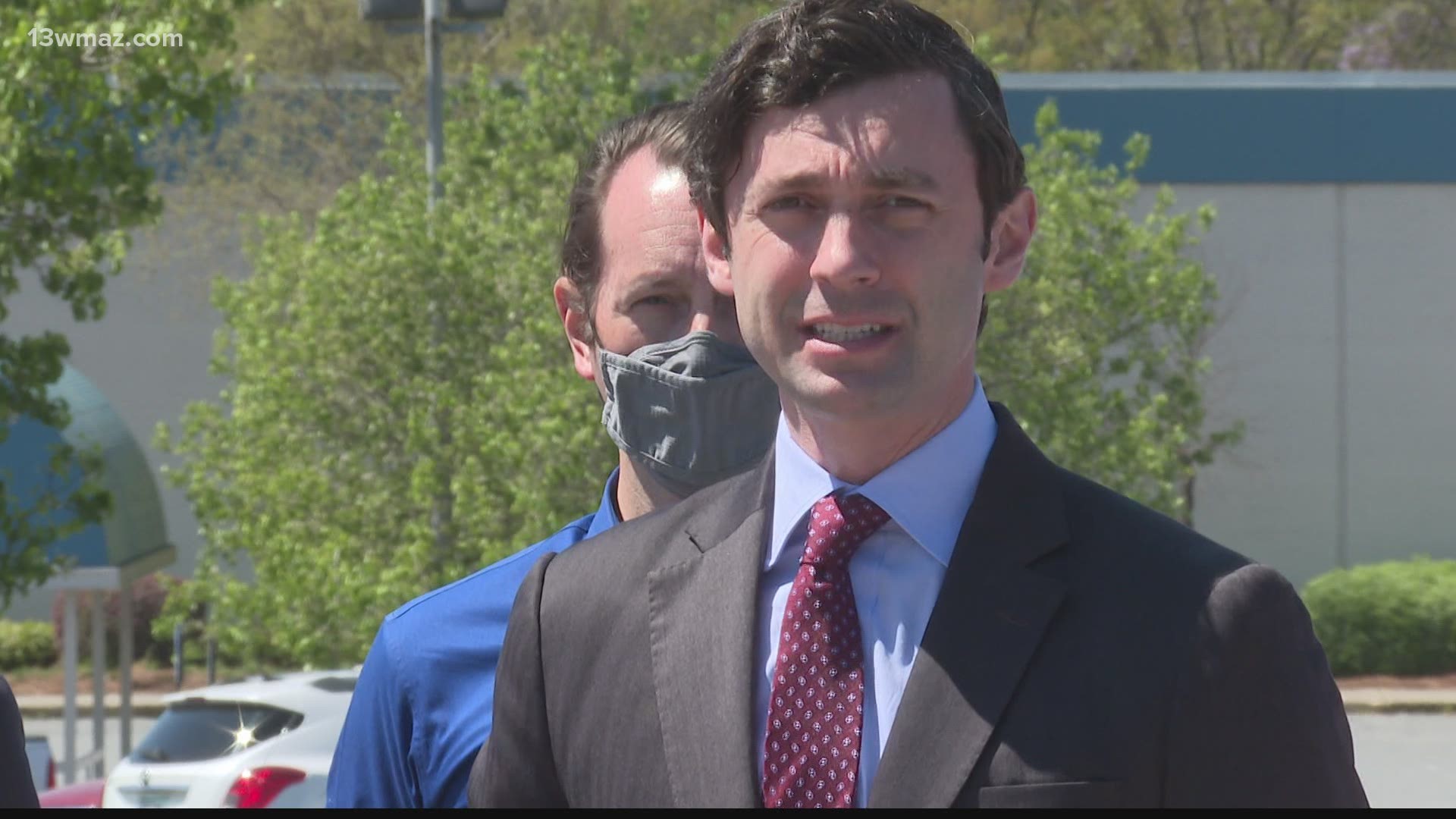 Georgia Senator Jon Ossoff visited Macon Monday and got a closer look at vaccination sites like the GEMA facility and the health department