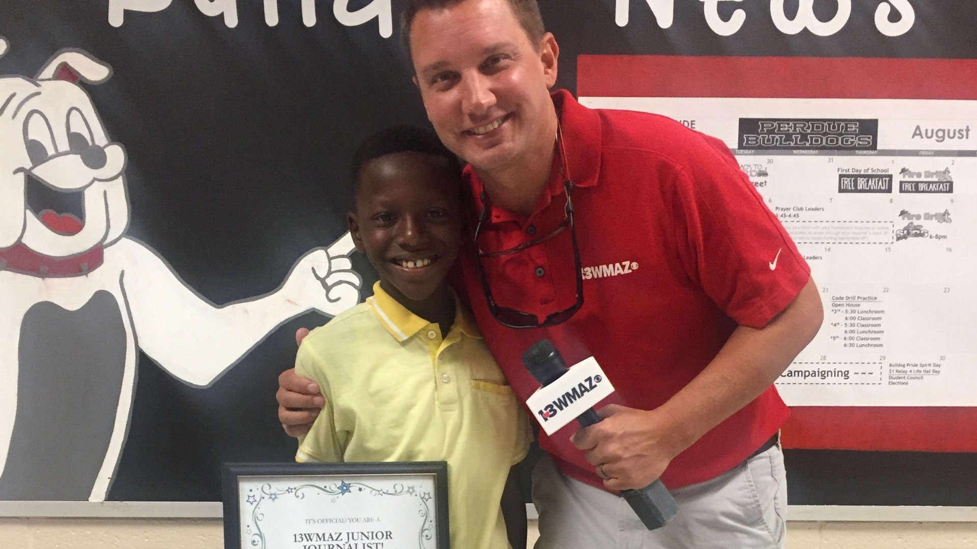 Ben Jones surprised one of our newest Junior Journalists, Joshua Ratchford, who couldn't believe he was picked