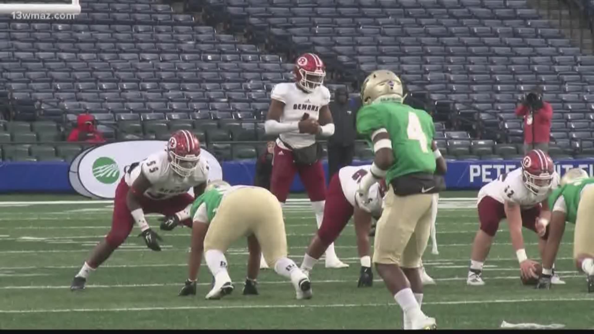 Warner Robins and Buford battled into overtime Friday night to decide the GHSA 5A State Championship with Buford kicking a field goal to win the game 17-14.