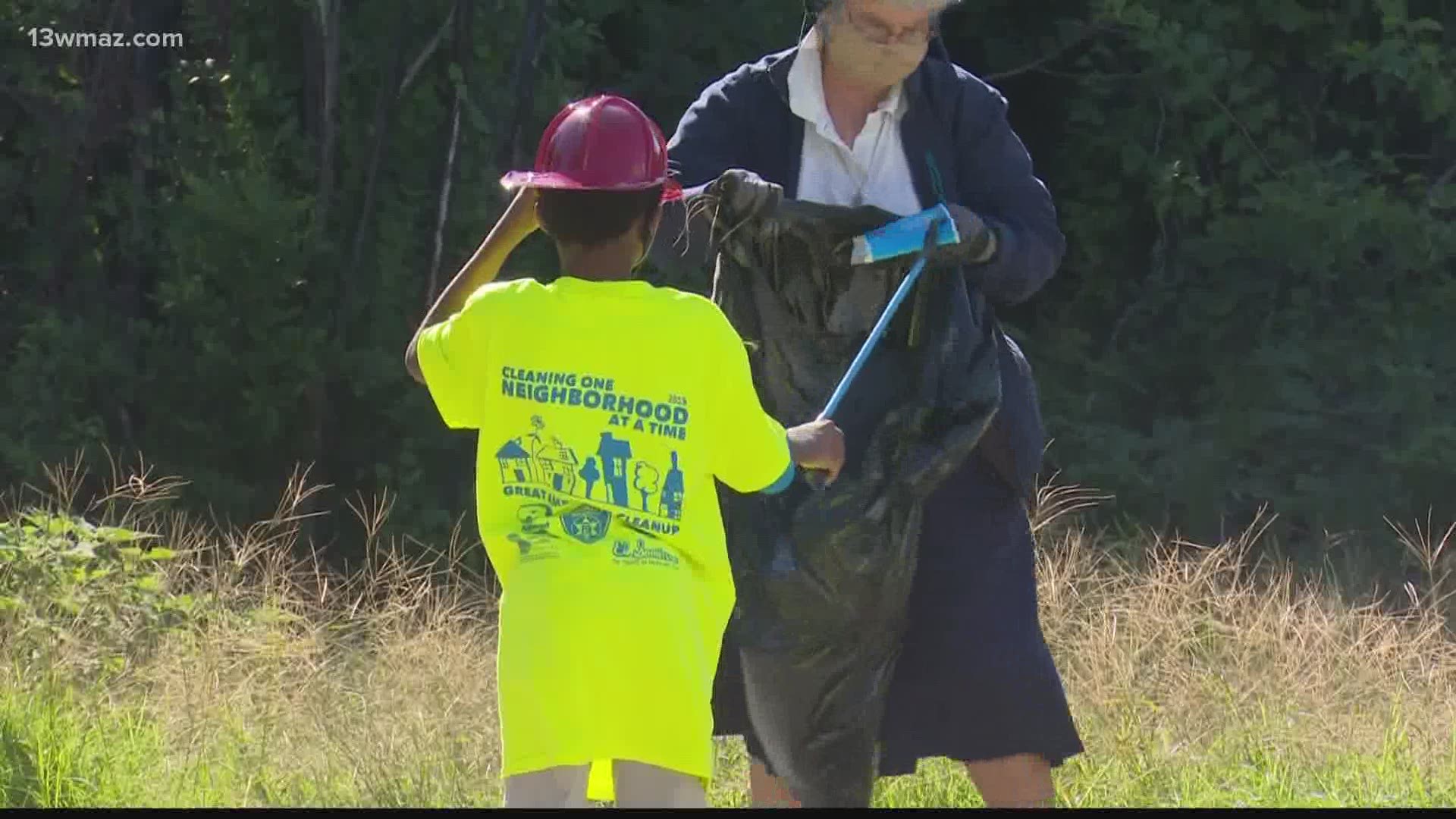 More than 30 volunteers came out to help clean up the area on Saturday.