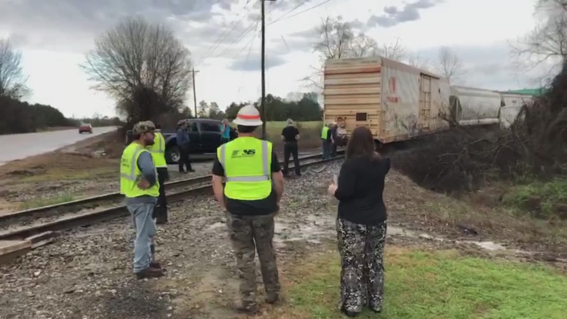According to Houston County EMA Director Chris Stoner, a train car carrying potatoes for the company had a couple wheels come off the track.
