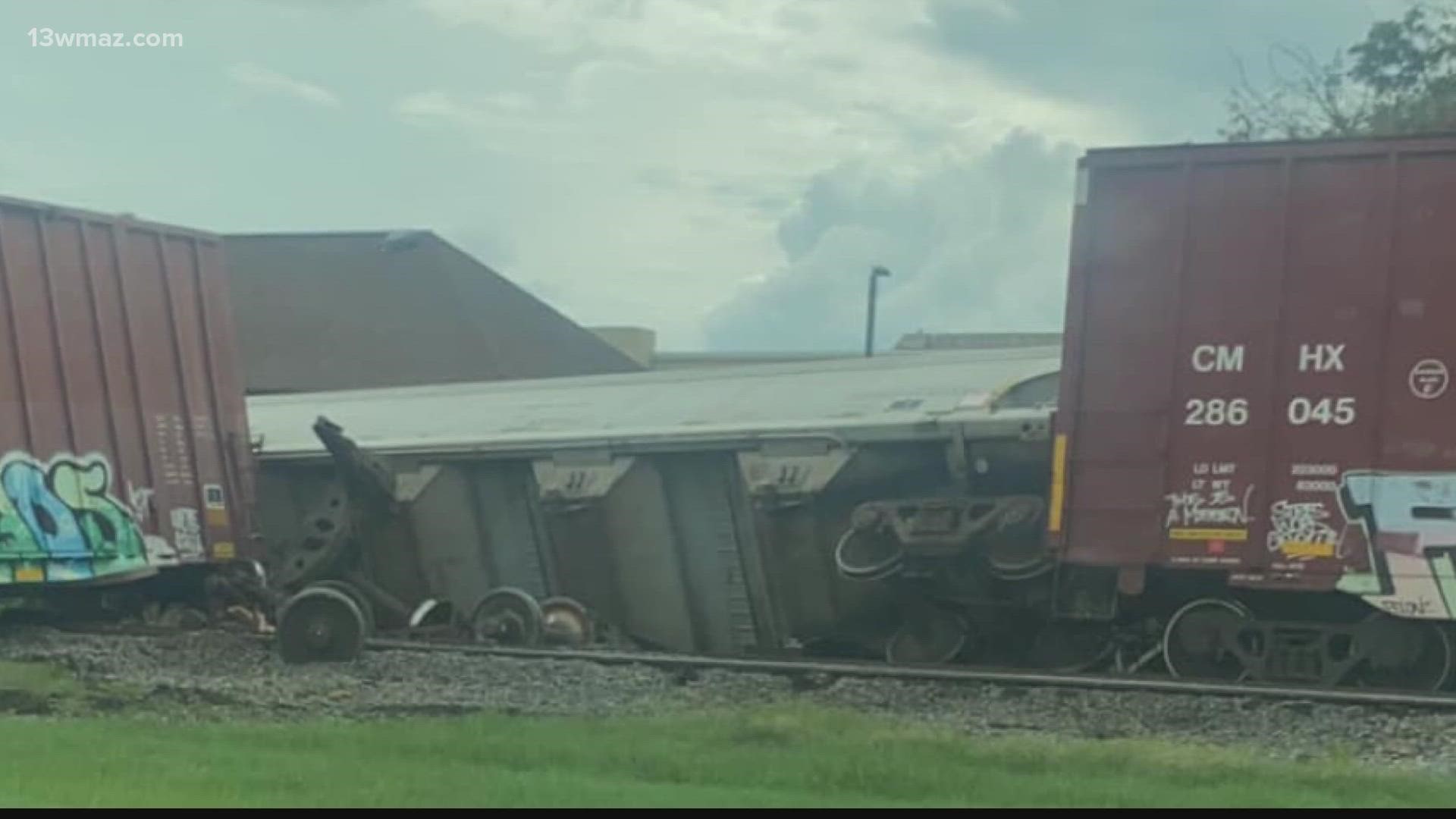 20 train cars derailed just after 5 p.m. near Watson Boulevard and Highway 247.