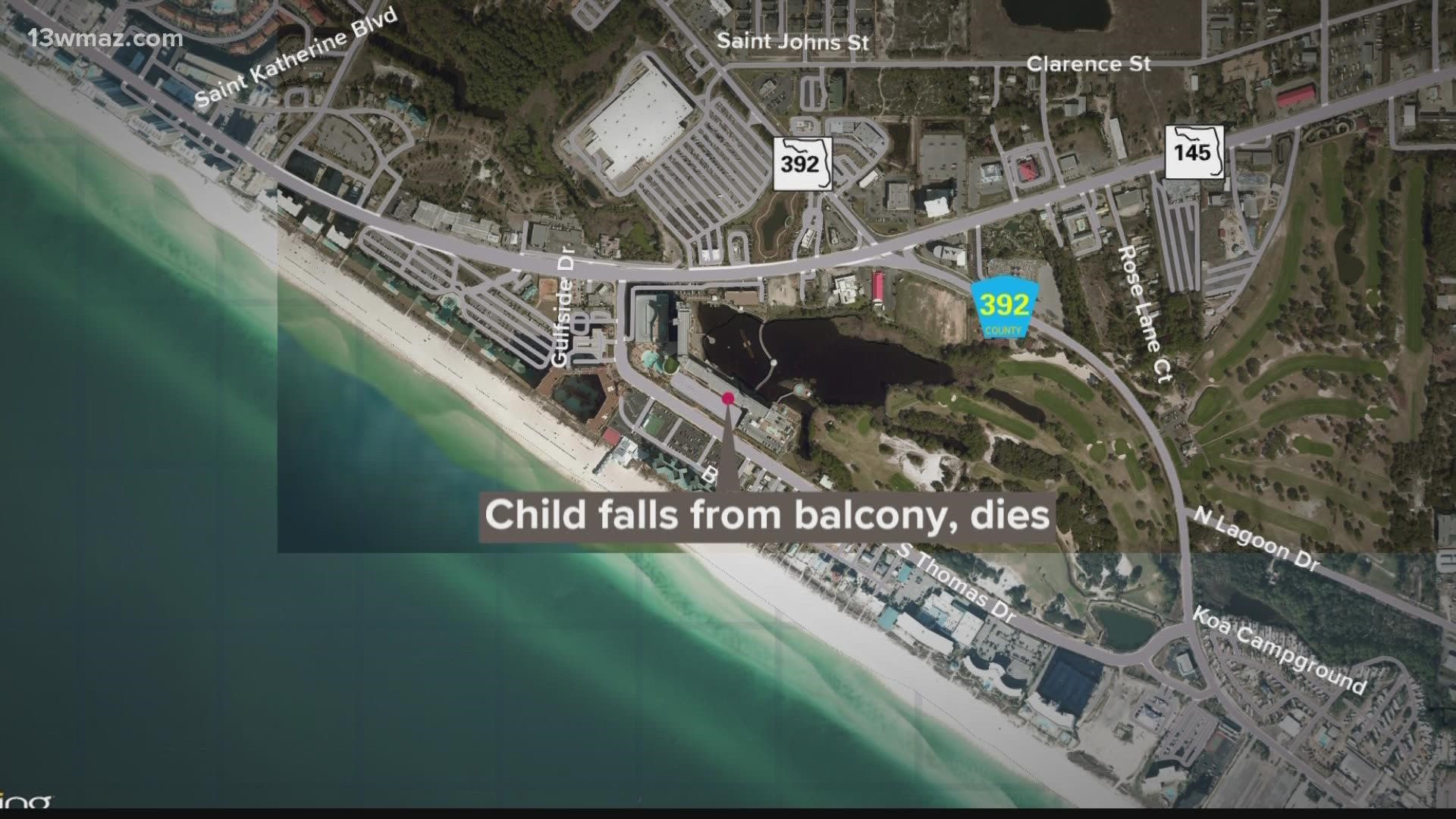 The Police Department said that a 4-year-old had fallen from the balcony.