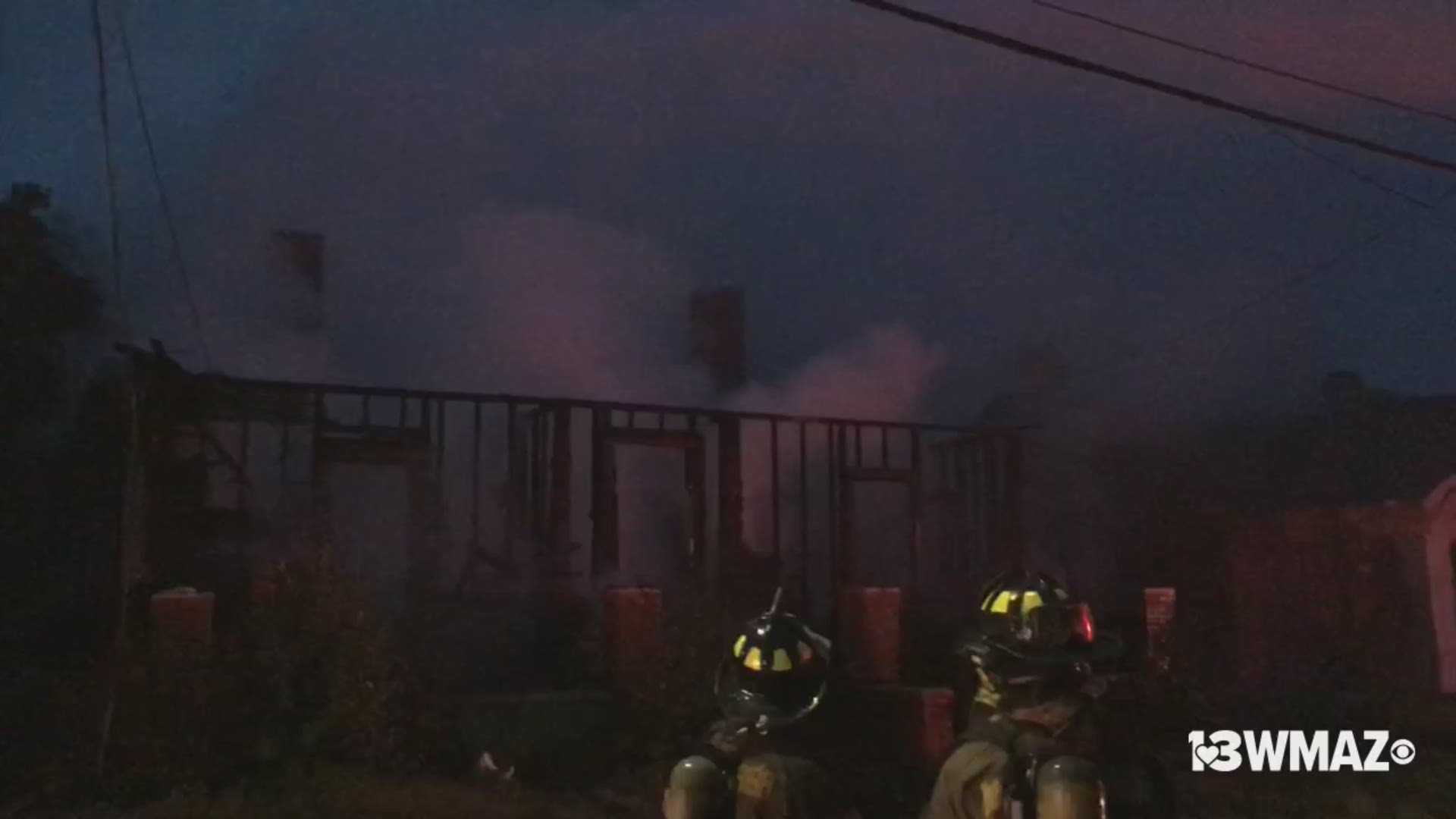 Macon-Bibb fire crews closed off the area while they worked to put out the flames Wednesday morning.