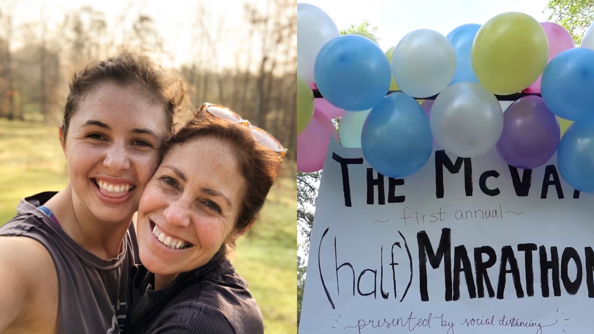 The race a mother-daughter duo panned to run in was postponed, so the daughter decided to cheer her mother up with a surprise half marathon in their own neighborhood