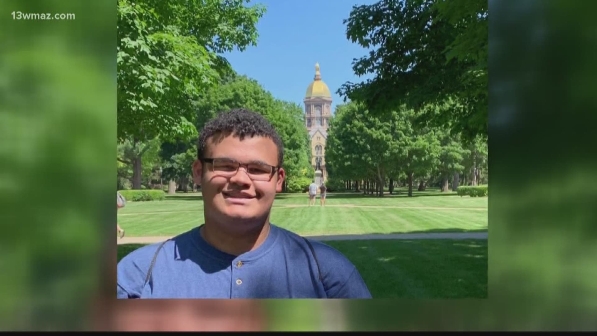 A Bibb County High School senior earned a scholarship to Notre Dame through a national non-profit that awards scholarships to high-achieving, low-income students.