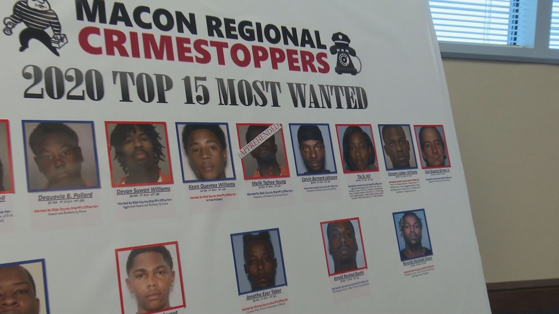 On Tuesday, law enforcement from across central Georgia and the Macon Regional Crimestoppers announced their top 15 Most Wanted list.
