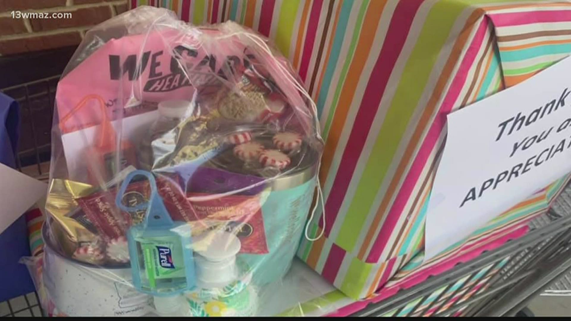 Wellspring Church and local businesses teamed up to make 300 baskets.