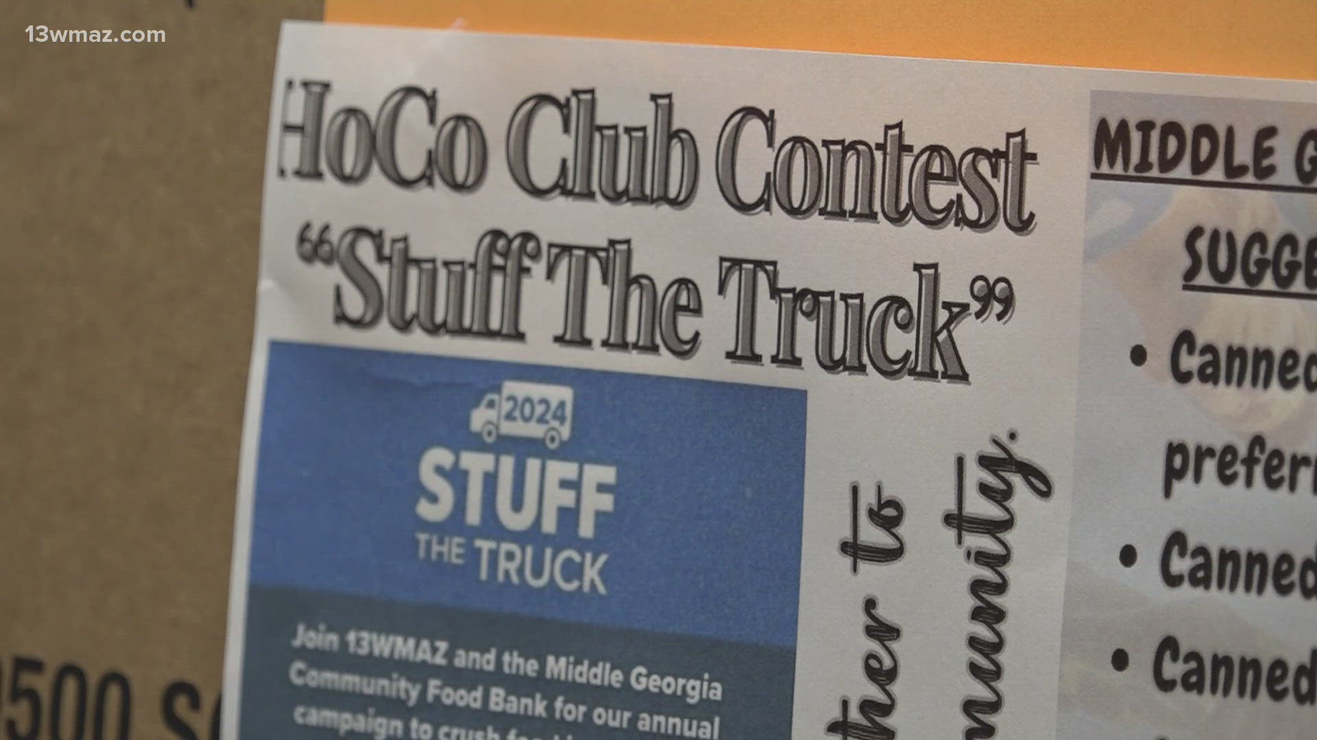 The club that brings in the most food to Stuff the Truck will win a free lunch courtesy of the principal.