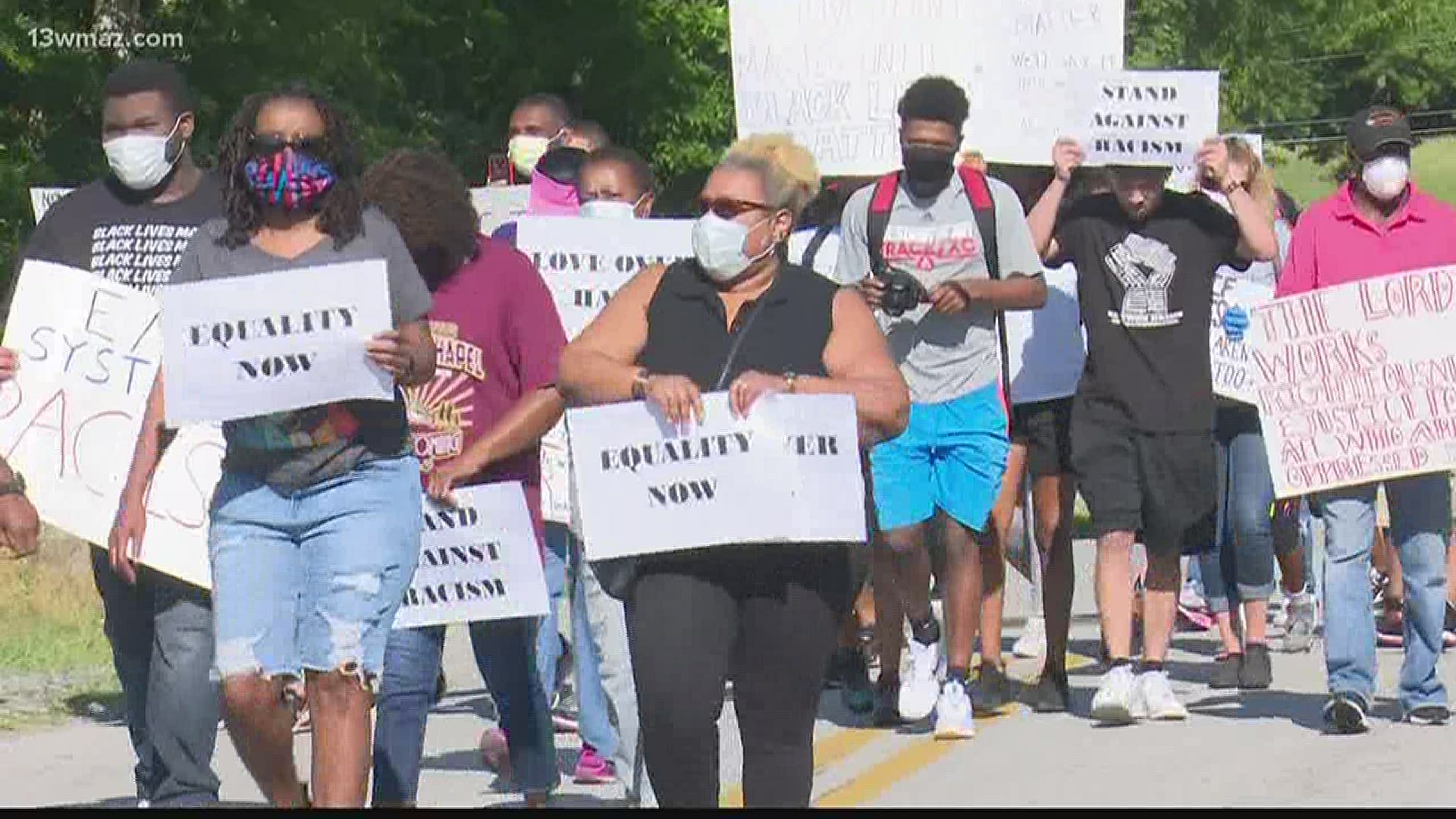 About 50 people showed up to talk about issues related to race and march to the courthouse.