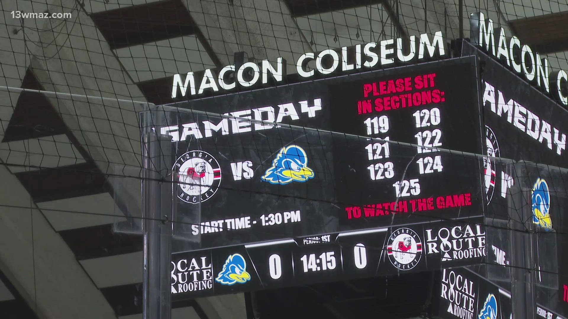 The Ice Dawgs travelled from Athens to Macon to play  the University of Delaware. This was part of a double header promotion between UGA and the Macon Mayhem.