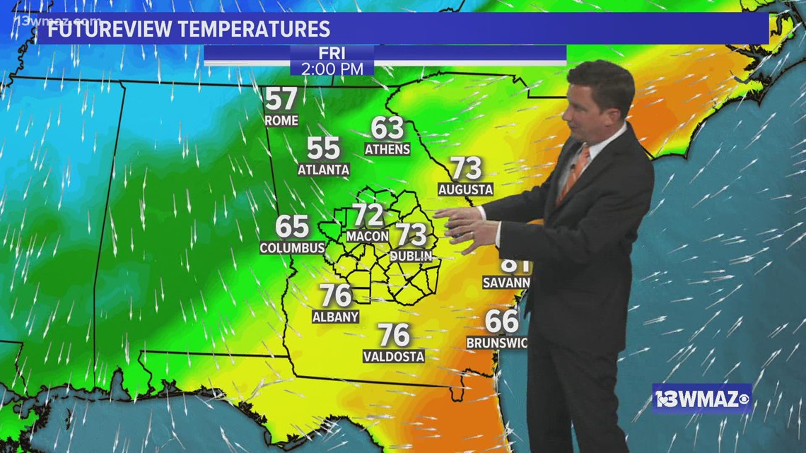 Cold front coming in Friday, small rain chance then a cool down