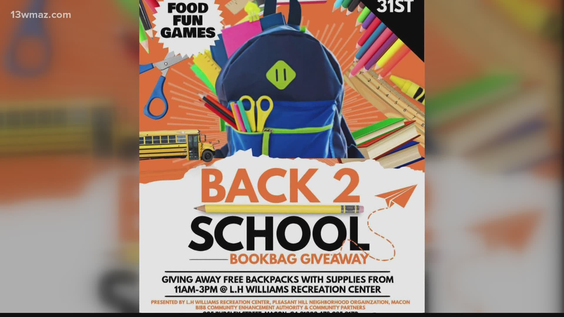 A Macon neighborhood recreation center will be helping kids head back to school this weekend.