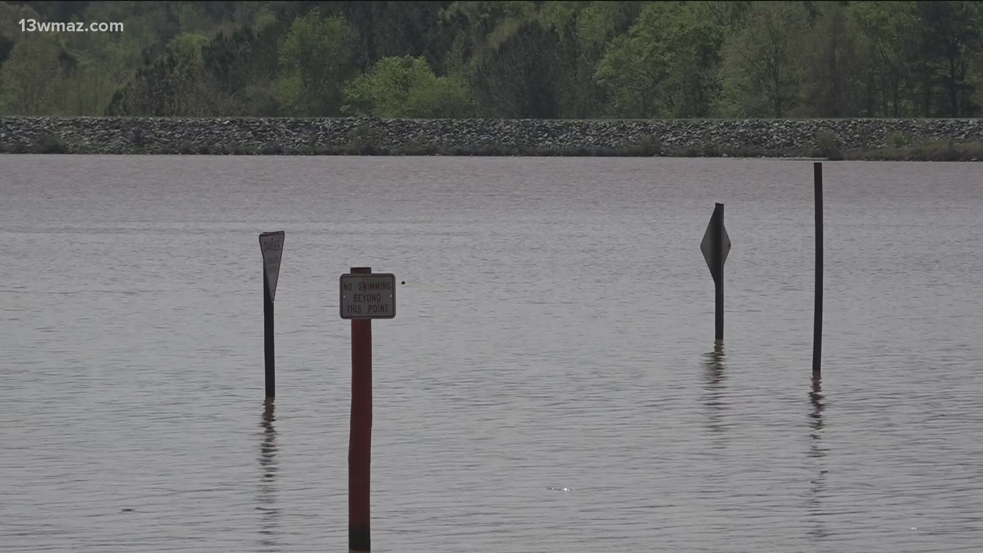 Weekend storms caused high waters on the beach forcing crews to open the lakes dam gates