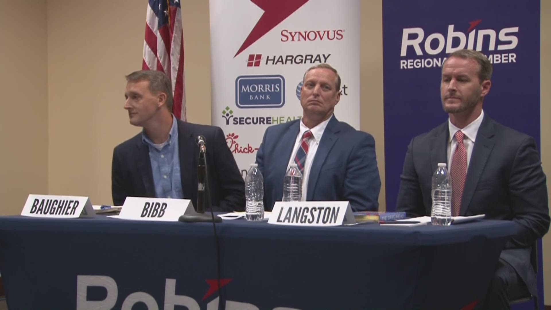 People in Warner Robins heard from city council candidates in a Robins Regional Chamber political forum at the Central Georgia Technical College auditorium.