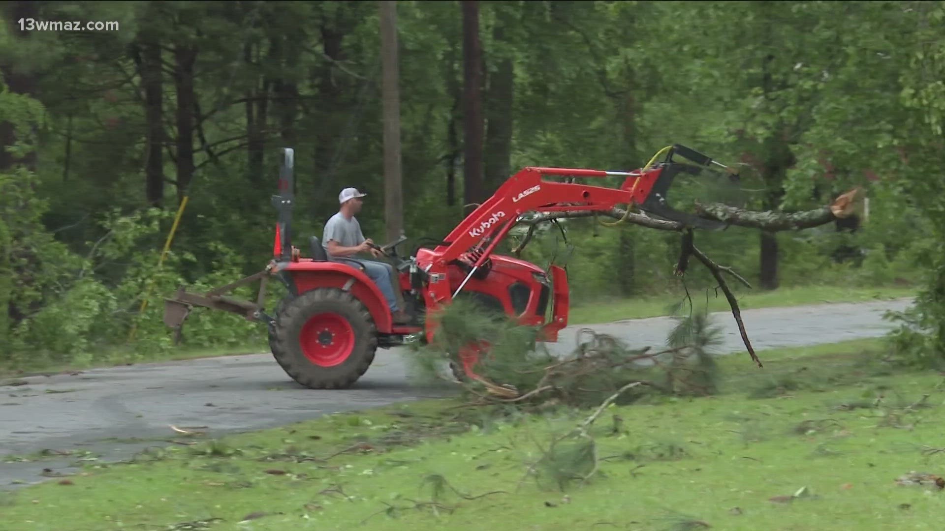 In Cochran, the storm knocked down trees on Fairfield Street east of downtown Cochran and near the Bleckley County School Complex, as well as on 12th Street.