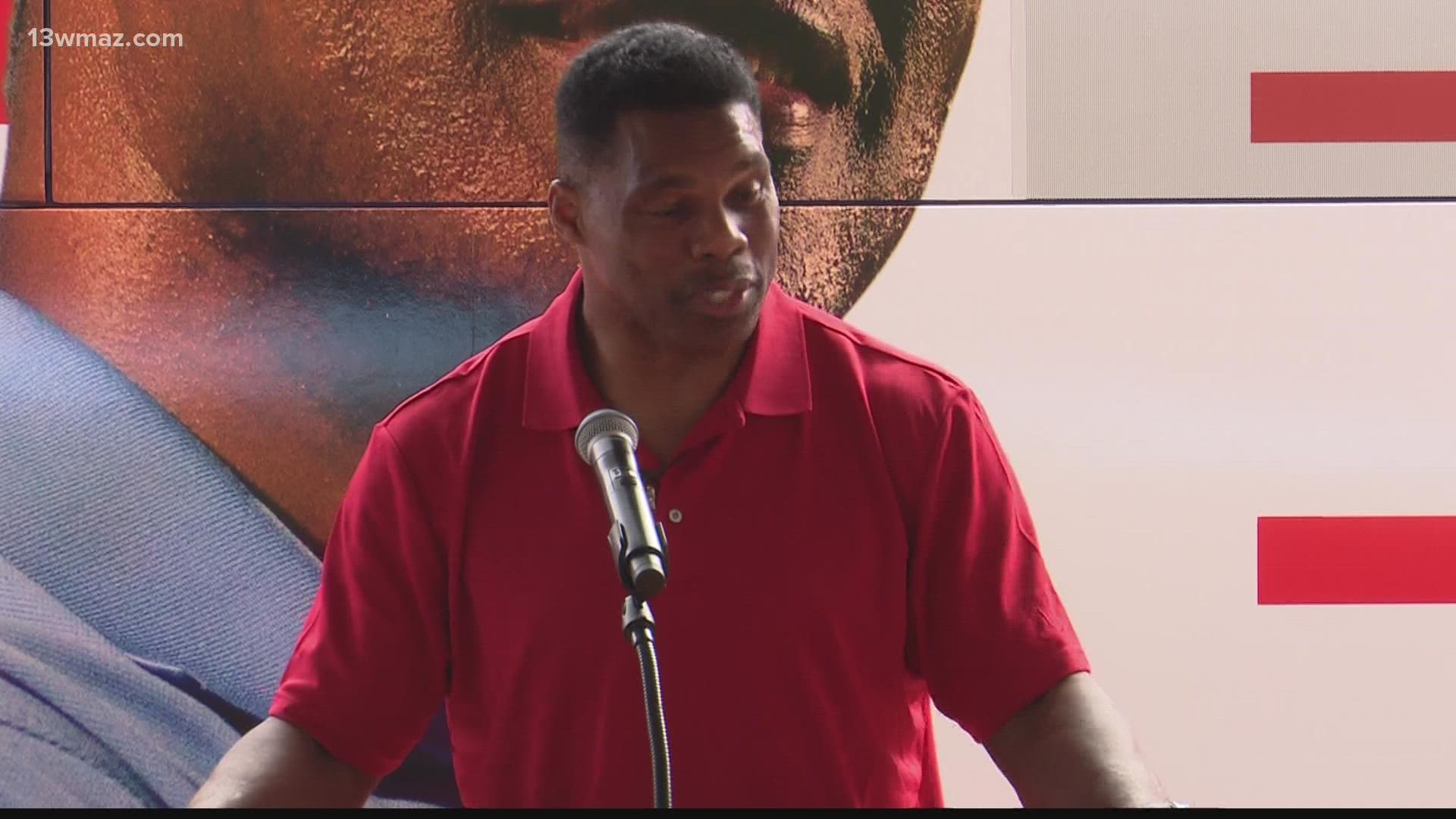 The threat of a storm isn't slowing Georgia's election season. Wednesday, Republican Herschel Walker stopped in Forsyth on his 'Unite Georgia' bus tour.