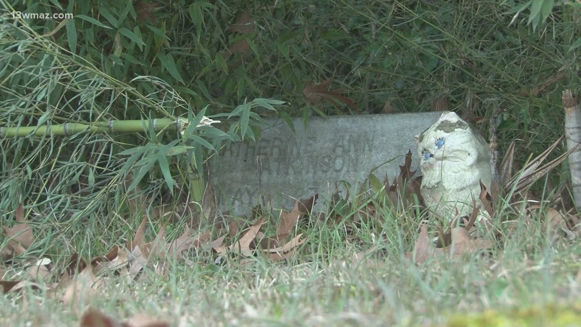 Bobby Atkinson says when he visited his mother's grave last week, he thought someone had stolen her headstone. It was hidden behind the bamboo.