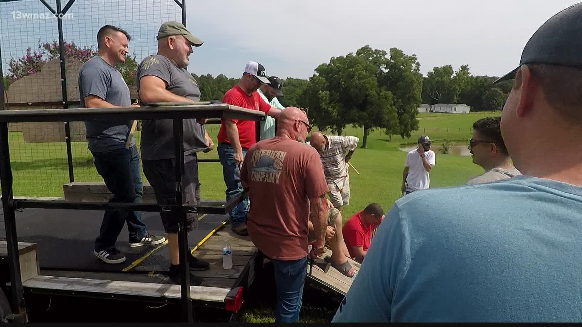 One big family of highly decorated Marines spent the morning throwing axes and catching up. Some of them earned Bronze Stars and Purple Hearts for their service.