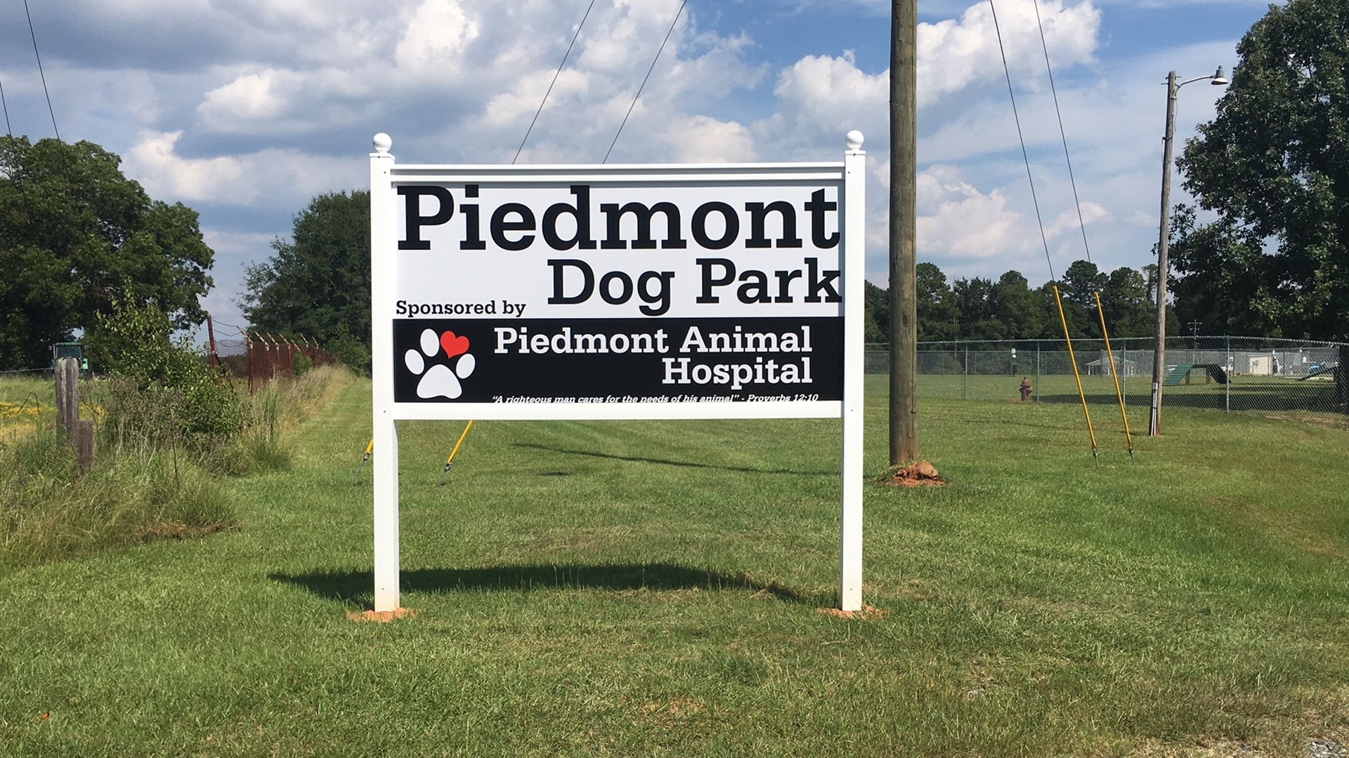The grand opening for the Piedmont Dog Park is Tuesday at 11:30 a.m. on Industrial Boulevard across from the Jones County Government Center.