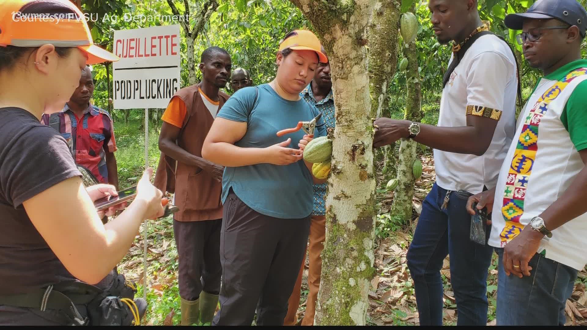 The university took seven students to places in Ivory Coast and Ghana, located in West Africa.