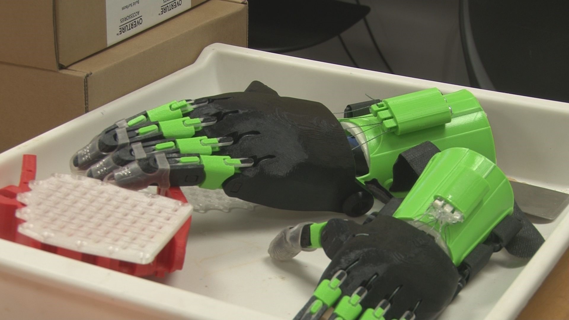 High schoolers made a sensory glove to help a man with nerve damage detect temperature and pressure, while 5th graders made a robotic hand